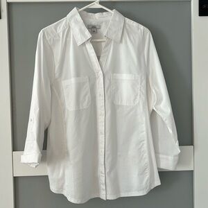 White cotton shirt with stretch